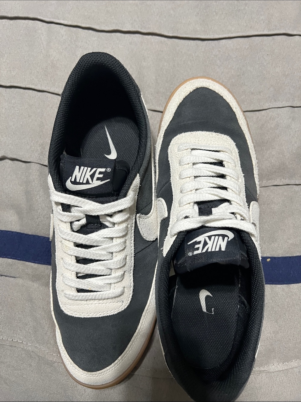 Nike Kill shot size 8.5. Charcoal and cream. White laces. Like new condition.